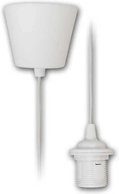 McShine E27 Lampenaufhängung mit weißem Textil-Kabel, 230V, 60W - Bild 1