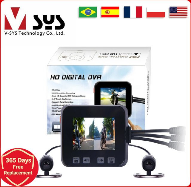 C6 Dual Lens Full HD DVR-Kamera für Auto und Motorrad mit GPS und G-Sensor in Schwarz - Bild 1