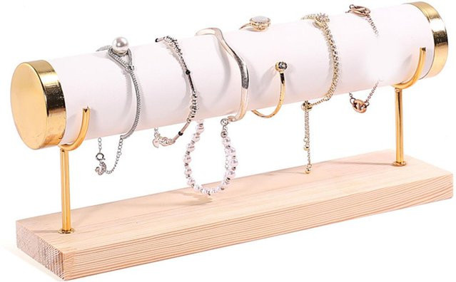 Schmuckständer von Three Body aus Massivholz in Weiß zur Aufbewahrung von Armbändern, Armreifen und Uhren - Bild 1