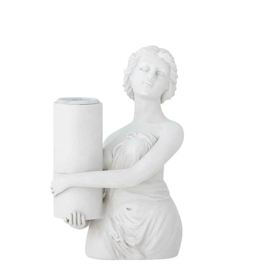 Skulpturaler Kerzenhalter Medea von Bloomingville aus Polyresin in Weiß, Höhe: 14,5 cm - Bild 1