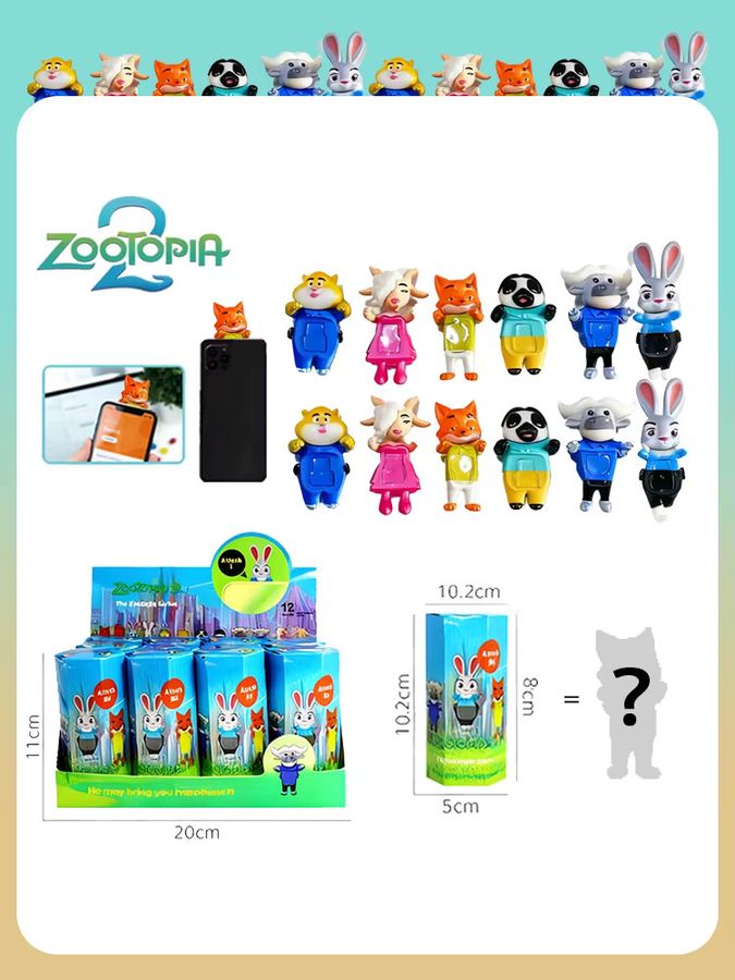 12er Set Judy Nick Anime Blind Box Actionfiguren von Bandai aus PVC in Multicolor, Größe: 5,3 bis 8 cm - Bild 2