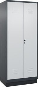 C+P Putzmittel-Spind Classic PLUS mit Sockel und 2 Abteilen, Stahl, Sicherheits-Drehriegel, B/T/H: 195 x 80 x 50 cm - Bild 1