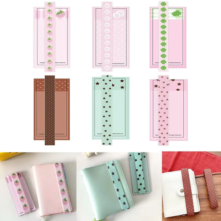 Kawaii DIY Notebook Riemen mit Stern-Motiv, verstellbares Gummiband in Rot zur Dekoration und Sicherung deines Notizbuchs - Bild 2