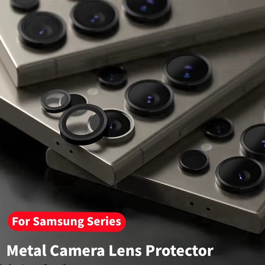 Kameraschutzglas Full Cover mit Metallschutzring für Samsung Galaxy S23 S24 Plus Ultra in Schwarz - Bild 3