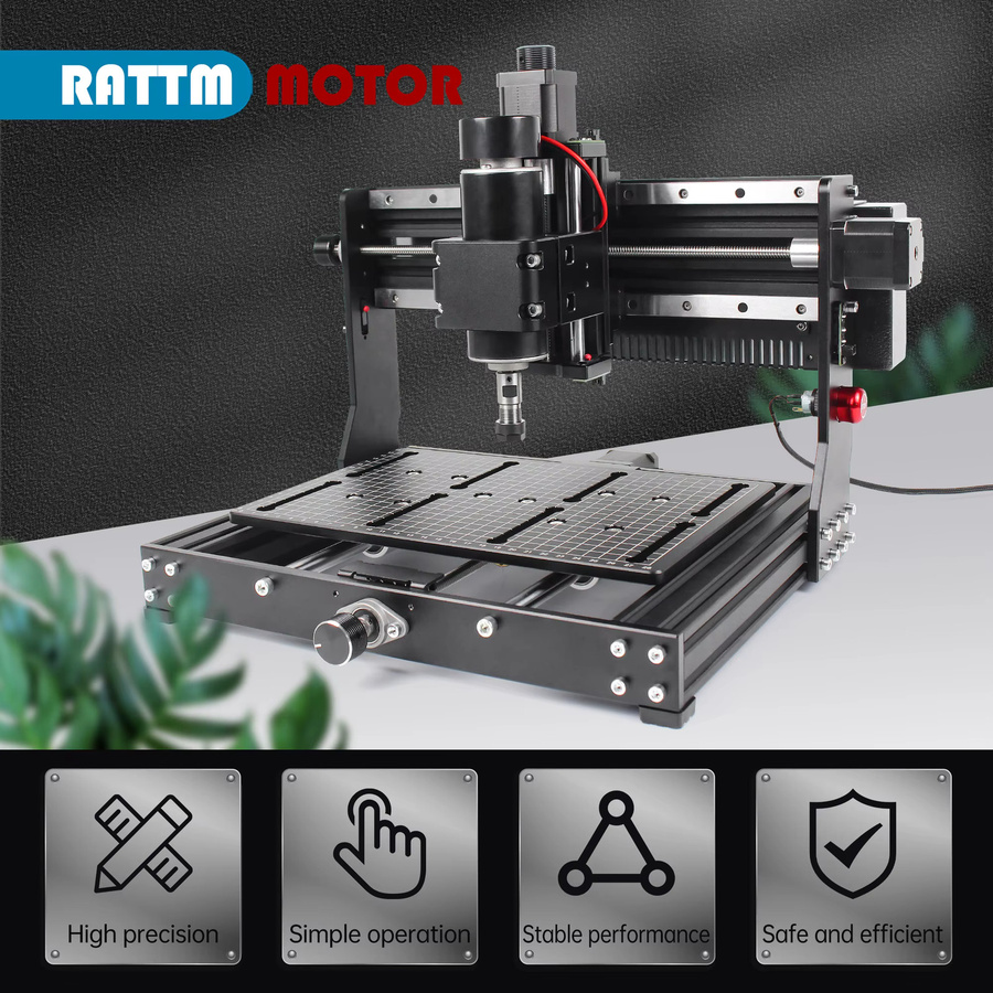 POWACE 2 in 1 CNC Fräsmaschine und Lasergraviermaschine mit 500W Leistung, 3-Achsen GRBL 3020 Plus, Schwarz, B/T/H: 46,1 x 39,1 x 35,7 cm - Bild 2