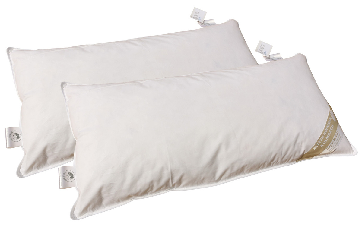 2er-Set Betten Hofmann Pusta Kopfkissen mit 30% Daunen, weiß, B/H: 40 x 80 cm, Medium - Bild 1