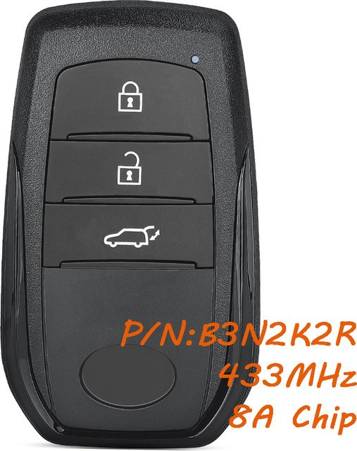 KEYECU Intelligenter Fernschlüssel für Toyota Land Cruiser 2022 bis 2025, 434MHz, P4 BA 8A Chip, Schwarz - Bild 1