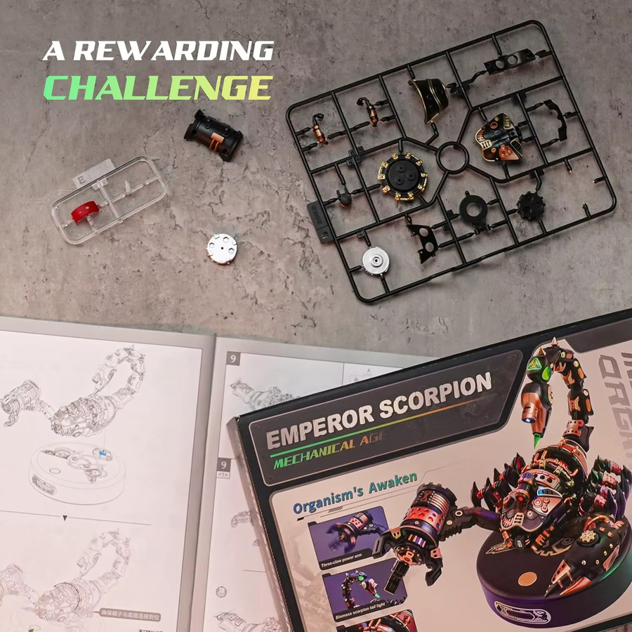 Robotime Rokr 3D Metallpuzzle Kaiser Skorpion, mit LED-Beleuchtung - Bild 3