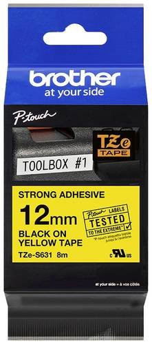 Brother Schriftbandkassette TZe-S631 Labeling Tape, Farbe: Gelb, Schriftfarbe: Schwarz, Breite: 12 mm, Länge: 8 m - Bild 1