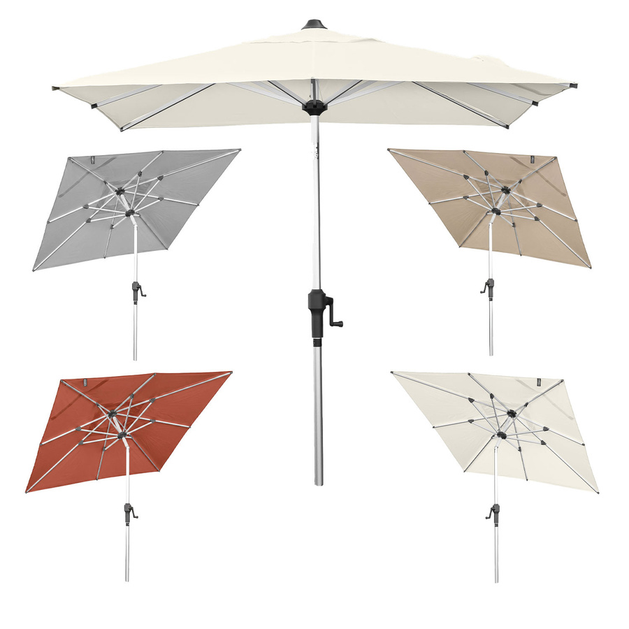 anndora ALU Sonnenschirm quadratisch mit Kurbel und UPF 50+ aus Aluminium und Polyester, Farbe: Multicolour, B x T: 200 x 200 cm, Höhe: 235 cm - Bild 1