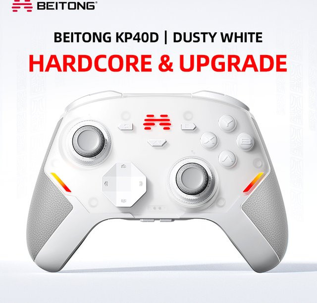 BEITONG KP40D Elite Gaming-Controller in Weiß mit Hall-Effekt Mikrovibrations-Trigger und TMR-Joystick für PC, Nintendo Switch und Steam - Bild 1