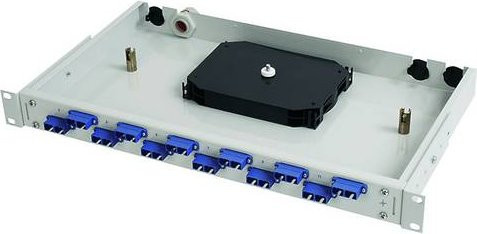 TELEGÄRTNER LWL-Rangierverteiler BASIS V 1HE mit 6x LC Doppelkupplung in Metall/Türkis - Bild 1