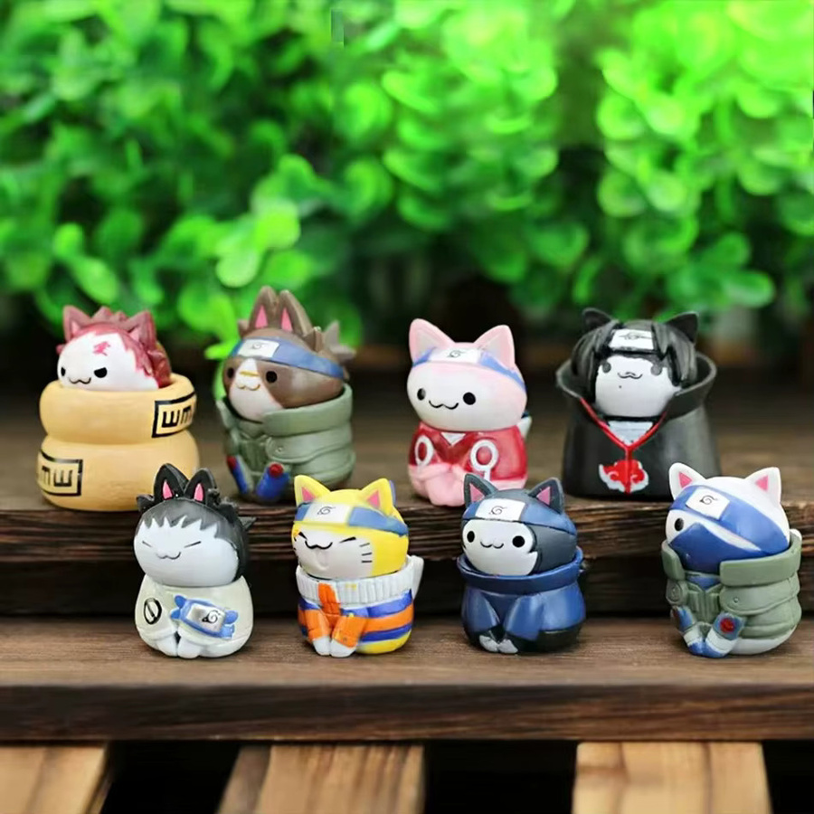 Bandai Naruto Anime Figuren Set aus PVC in Multicolor mit Kakashi, Uchiha, Itachi und Gaara als Q-Version Miniaturen für den Schreibtisch, Höhe: 3 cm - Bild 3