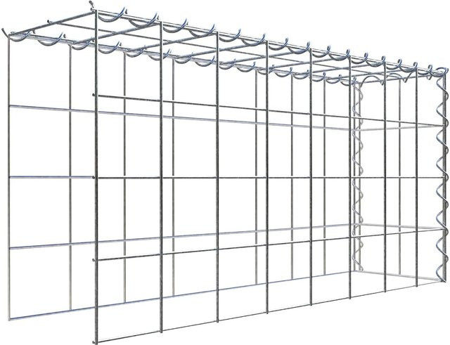 Gabiona Gabione-Anbaukorb Typ 4 aus Stahl in Silbergrau, B/T/H: 80 x 40 x 20 cm, Maschenweite 10 x 10 cm - Bild 1