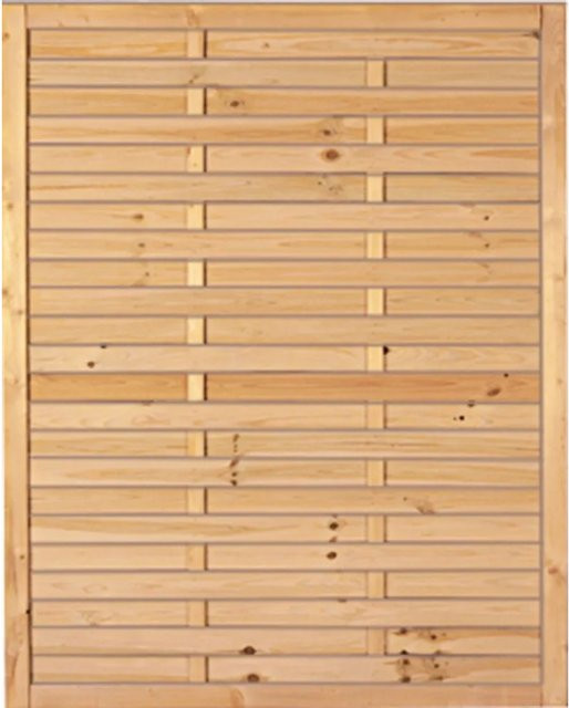 T & J Lamellenzaun aus kesseldruckimprägniertem Kiefern- und Fichtenholz in Grün, B: 120 cm, H: 150 cm - Bild 1