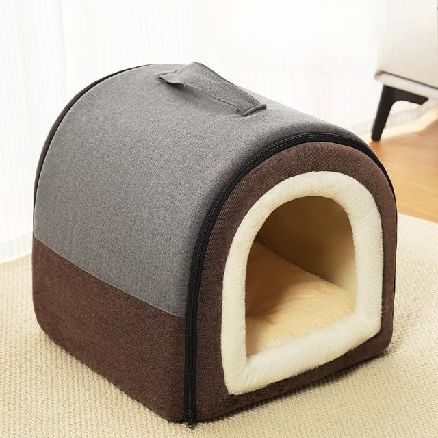 Teddy Hundehütte für alle Jahreszeiten aus PP-Baumwolle für Hunde und Katzen, B/T/H: 42 x 38 x 36 cm - Bild 1