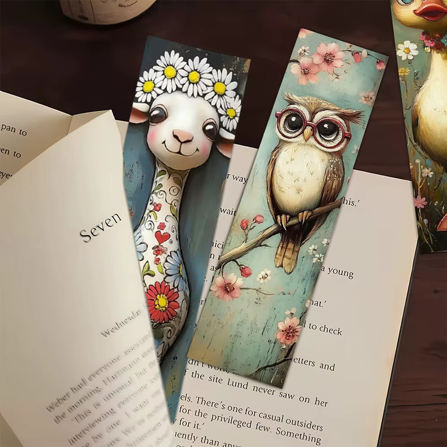 32 Stück Lesezeichen mit Blumenmotiven und Haustieren in Multicolour aus Papier - Bild 4