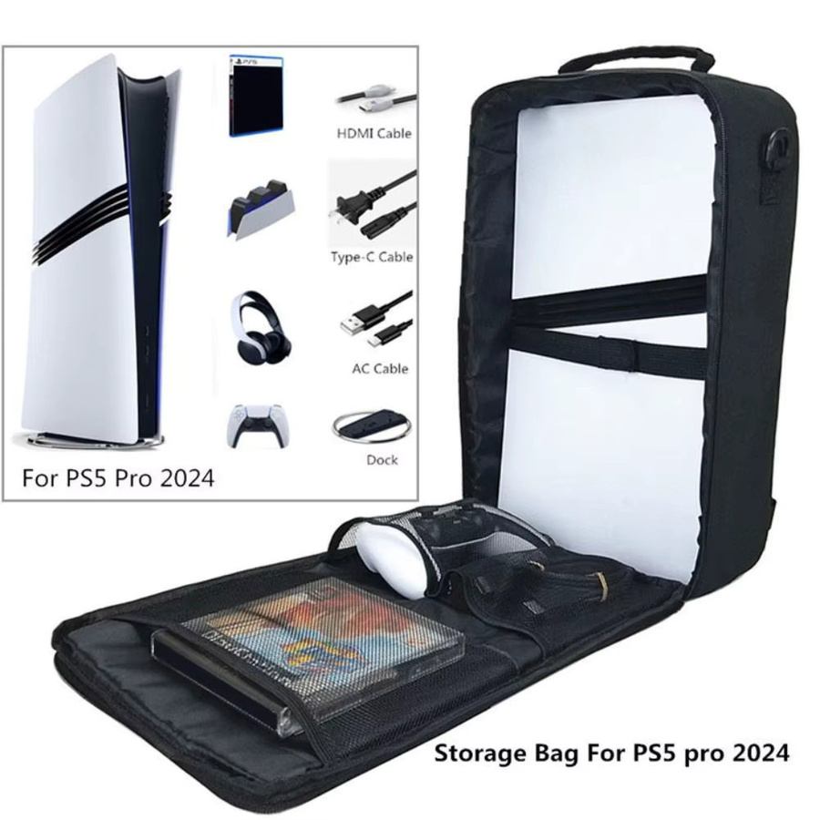 Aufbewahrungstasche für PS5 PRO und PS5 Slim, Host-Rucksack in Schwarz, kompatibel mit PlayStation - Bild 3