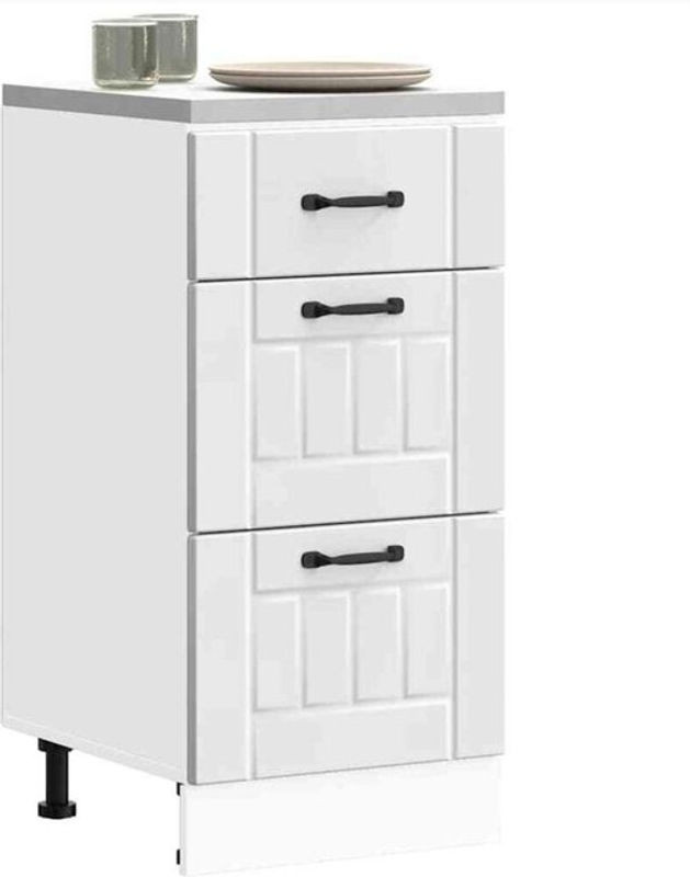 Küchenunterschrank Lucca von Vidaxl in Weiß aus Holzwerkstoff im Landhausstil, B: 81,5 cm, H: 40 cm, T: 46 cm - Bild 1