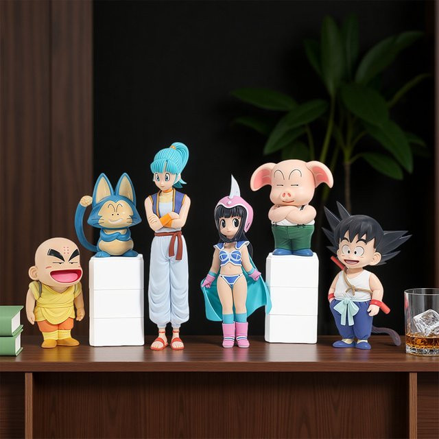 Bandai Dragon Ball Anime-Figuren, Son Goku Chichi Bulma Krillin Oolong Puar, PVC-Sammlungsmodelle - Bild 1