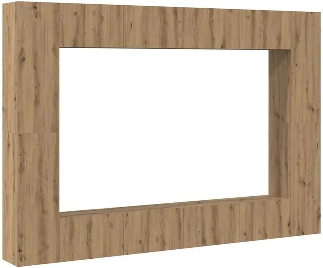 vidaXL TV-Schrank-Set 8-teilig in Artisan-Eiche, Braun, B/T/H: 100 x 30 x 30 cm - Bild 1