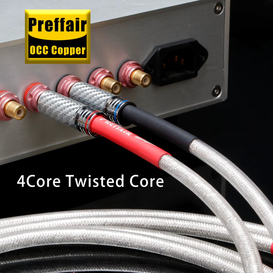 Preffair Paar RCA-Audiokabel 7N OCC versilbert mit Kohlefaser-Rhodium-beschichteten Steckern in Silber - Bild 3