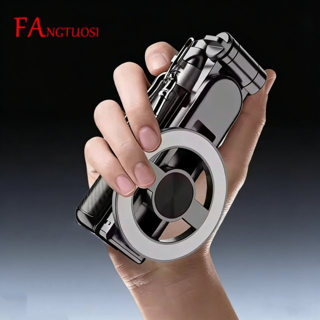 FANGTUOSI Aluminium Selfie-Stick Stativ mit Magnetfunktion und verstellbarer Teleskopstange in Schwarz - Bild 1