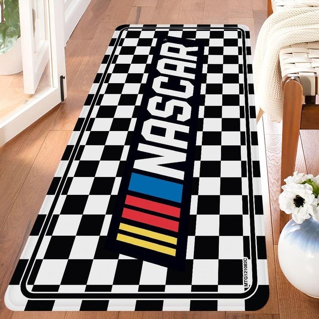 JGJG N-NASCARS Rennwagen Teppich, rutschfeste Waschküchenmatte für Wohnzimmer und Flur, Mehrfarbig, B/T: 60 x 40 cm - Bild 1