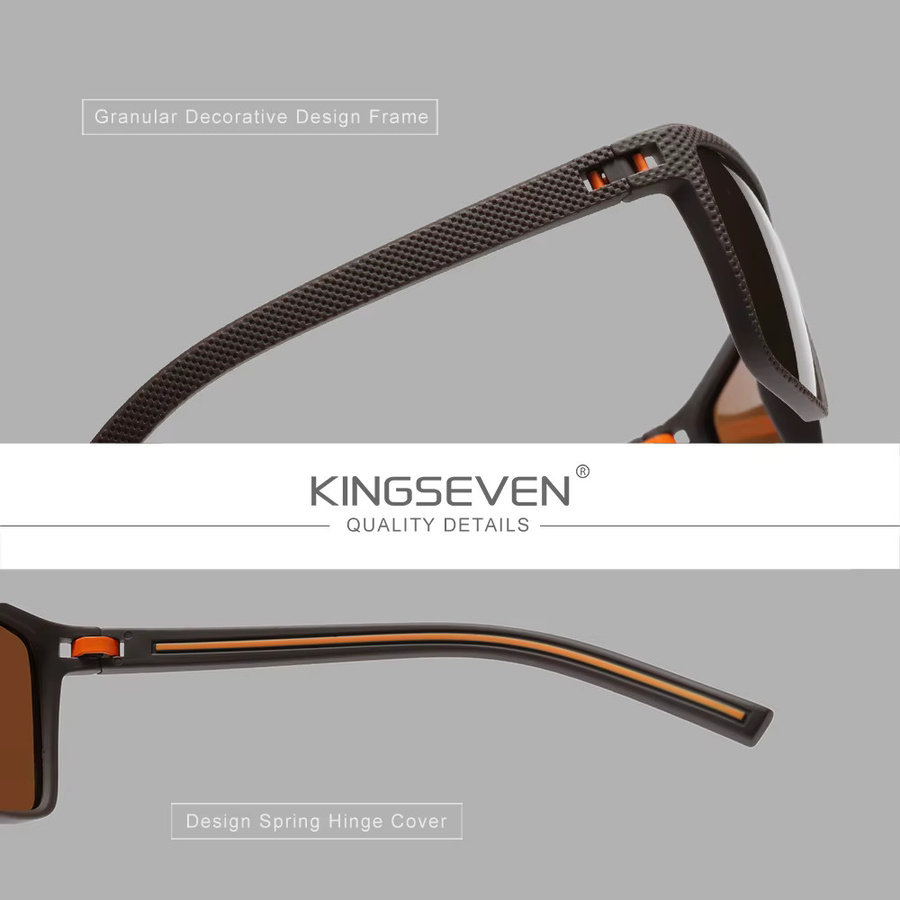 KINGSEVEN Sonnenbrille, rechteckig, Vollrand, Kunststoff, schwarz, Unisex - Bild 3