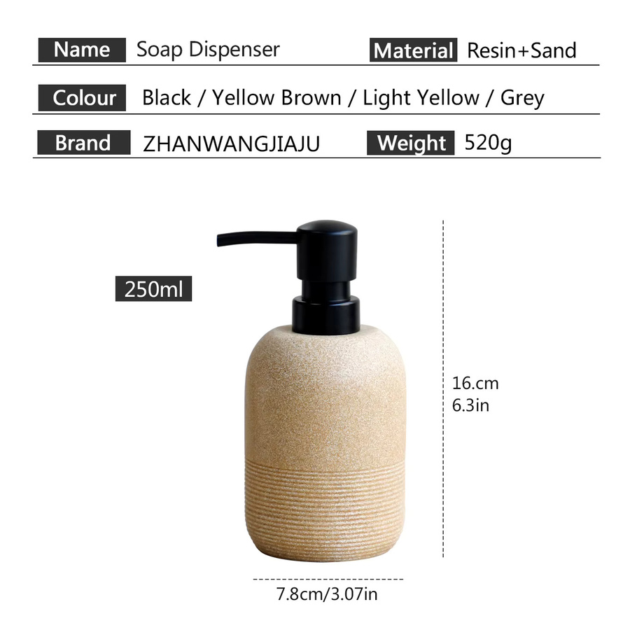 ZHANWANGJIAJU Seifenspender aus Keramik mit Pumpe, Grau, Höhe: 16,0 cm, Breite: 7,8 cm - Bild 4