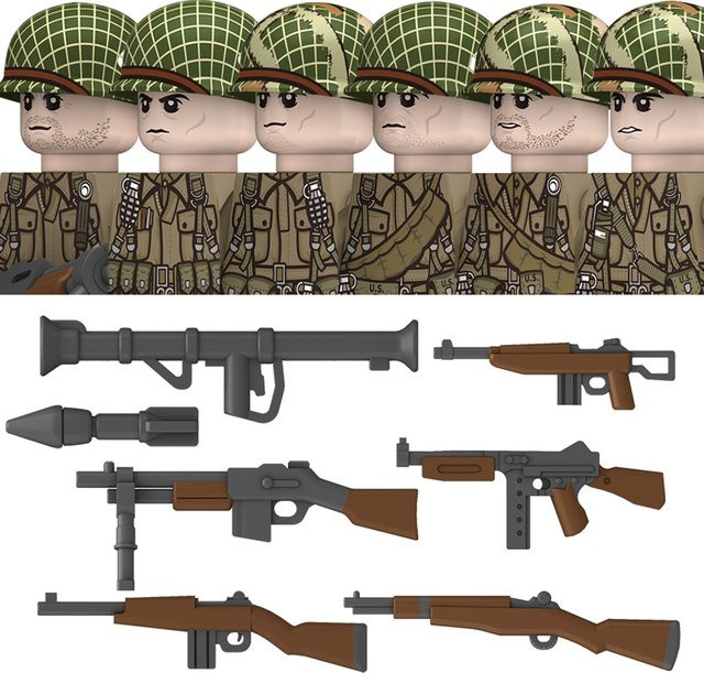 Brangdy WW2 US 101st Airborne Division Militär Soldaten Bausteine Set mit Infanterie, Air Force und Waffen Zubehör in Mehrfarbig - Bild 1