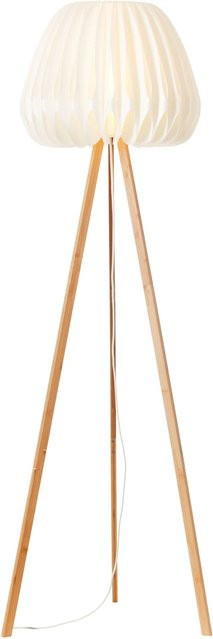 Brilliant Standleuchte Inna dreibeinig aus Holz und Bambus in Weiß und Beige - Bild 1