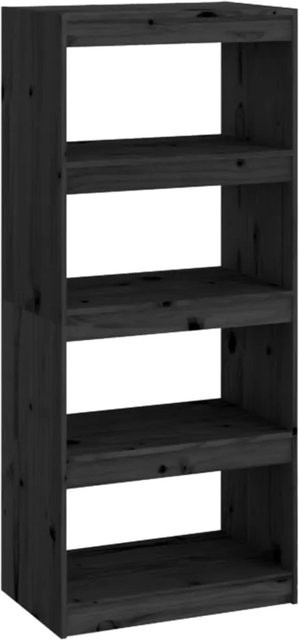 vidaXL Bücherregal Raumteiler aus Massivholz Kiefer in Schwarz B: 60 cm, T: 30 cm, H: 135,5 cm - Bild 1