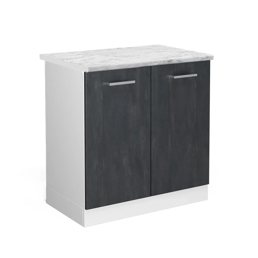 Vicco Spülenunterschrank R-Line Küchenunterschrank Schwarz Beton Weiß Marmor B: 80 cm - Bild 2