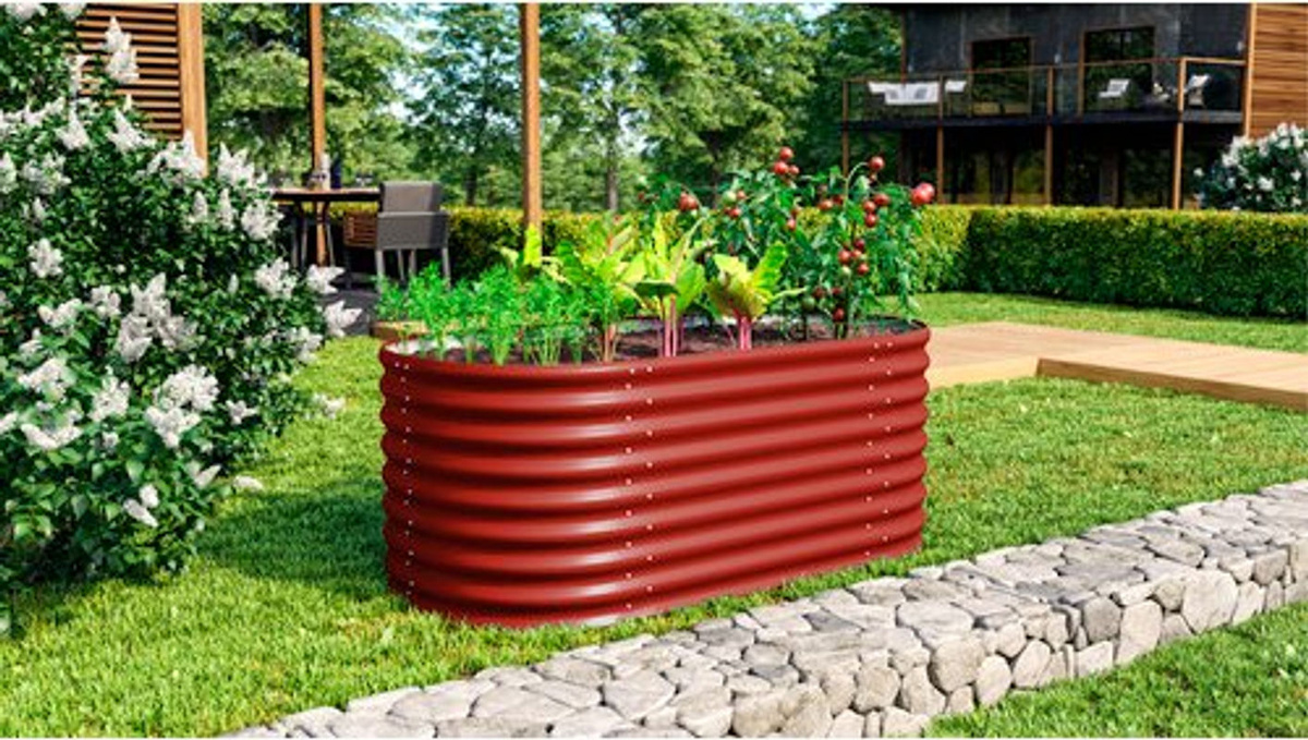 Vitavia Hochbeet Terra Basic aus Zincalume in Rot, B/H/T: 82,0 x 63,0 x 16,5 cm - Bild 4