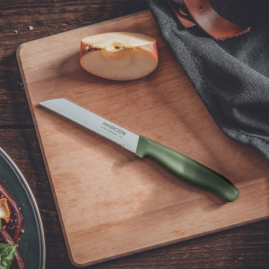 Nirosta Gemüsemesser Elemental Paring Knife aus Edelstahl mit grünem Kunststoffgriff, Klingenlänge: 9 cm - Bild 2