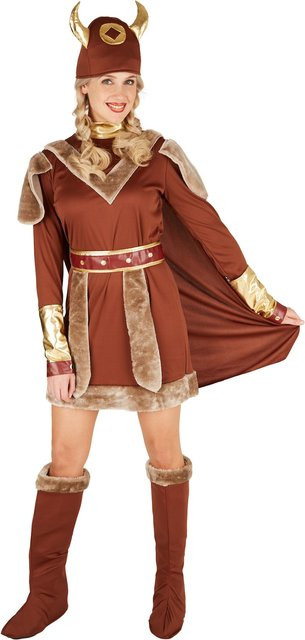 tectake Frauenkostüm Wikingerchefin, Fantasy, Textil, Braun - Bild 1
