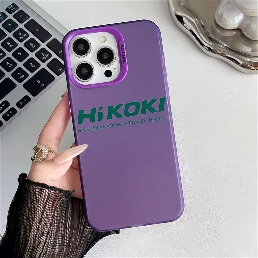HiKOKI Luxus Handyhülle mit Metallknopf für iPhone 11 bis iPhone 16 Pro Max in Purple - Bild 3