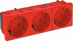 OBO Bettermann Steckdose STD-D3S SRO3 3-fach Schutzkontakt Rot - Bild 1