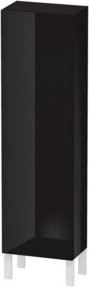 Duravit L-Cube Halbhochschrank in Schwarz Hochglanz mit Glastür, B/T/H: 40 x 24,3 x 132 cm - Bild 1