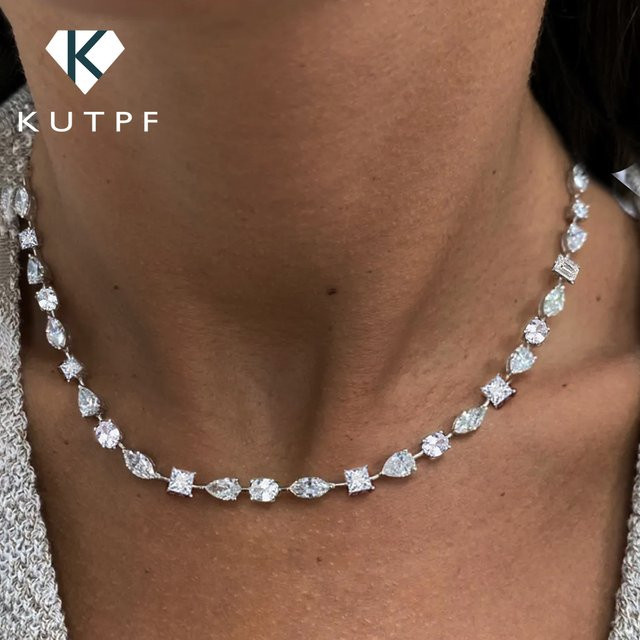 KUTPF Halskette, 925 Silber, Moissanit, Damen - Bild 1