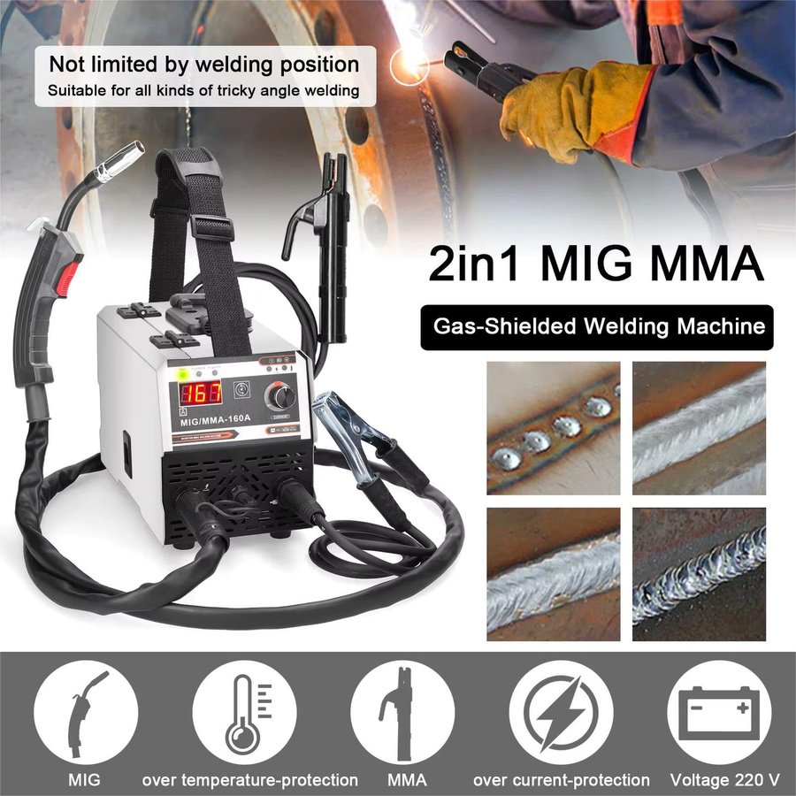 TKKEACE 2-in-1 MIG MMA 160A Schweißgerät DC Inverter IGBT mit automatischer Drahtzuführung für gasfreies Schweißen oder mit Schutzgas - Bild 3