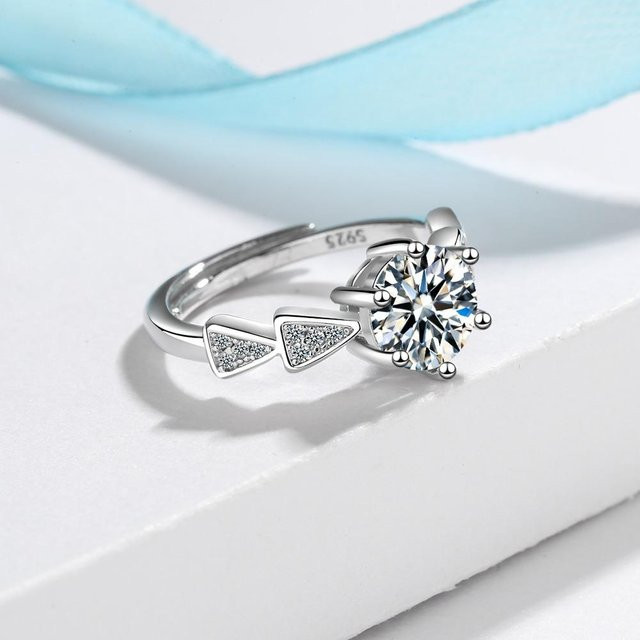 Ring 925 Silber, Kristall, Zirkonia, Weiß, Damen - Bild 1