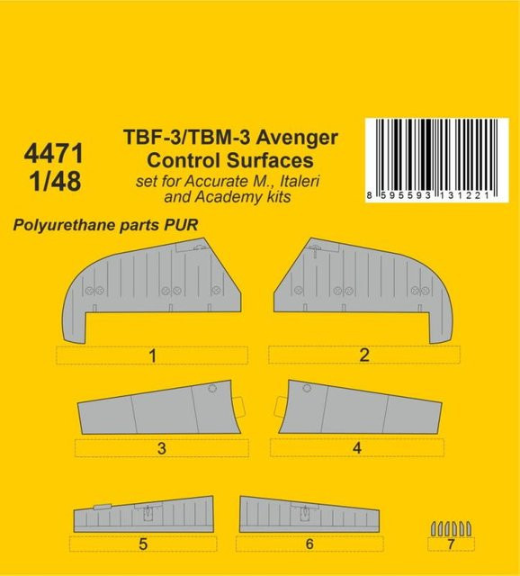 CMK TBF-3/TBM-3 Avenger Control Surfaces - Bild 1