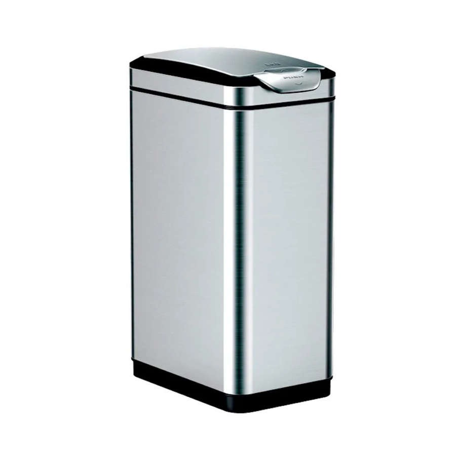 PROREGAL Abfallsammler aus gebürstetem Edelstahl in Silber, Volumen: 30 Liter, H x B x T: 66,5 x 40 x 25,2 cm - Bild 2