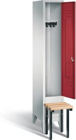 C+P Garderobenschrank Classic in Rubinrot und Lichtgrau mit schwarzgrauem Gestell, H x B x T: 185 x 32 x 50 cm - Bild 1