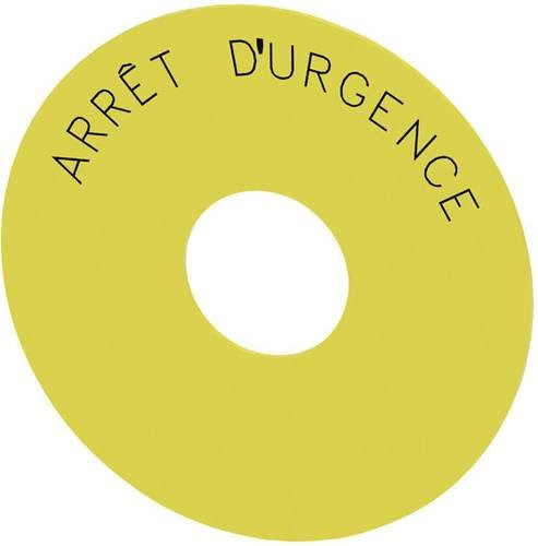 Siemens Unterlegschild rund für Not-Aus Ø 75mm Gelb Schwarz 10 Stück - Bild 1