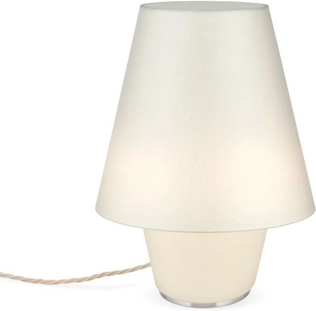Orion Leuchten Tischleuchte Twins Small in Creme mit Textilstoff und E27 Fassung - Bild 1