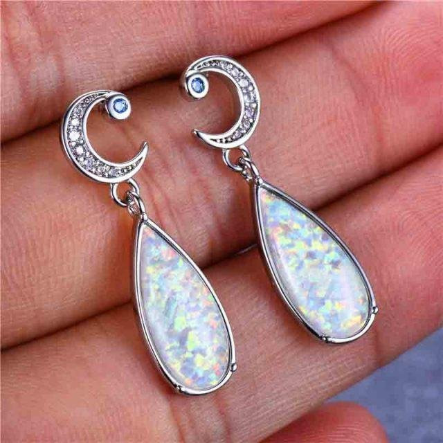 YIRAN Jewelry Tropfen-Ohrringe, 925 Silber, Opal, Damen - Bild 1