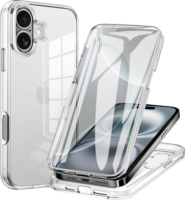 Klar 360 Grad Vollschutz Hülle für Apple iPhone in Transparent, stoßfeste Abdeckung für verschiedene Modelle - Bild 1